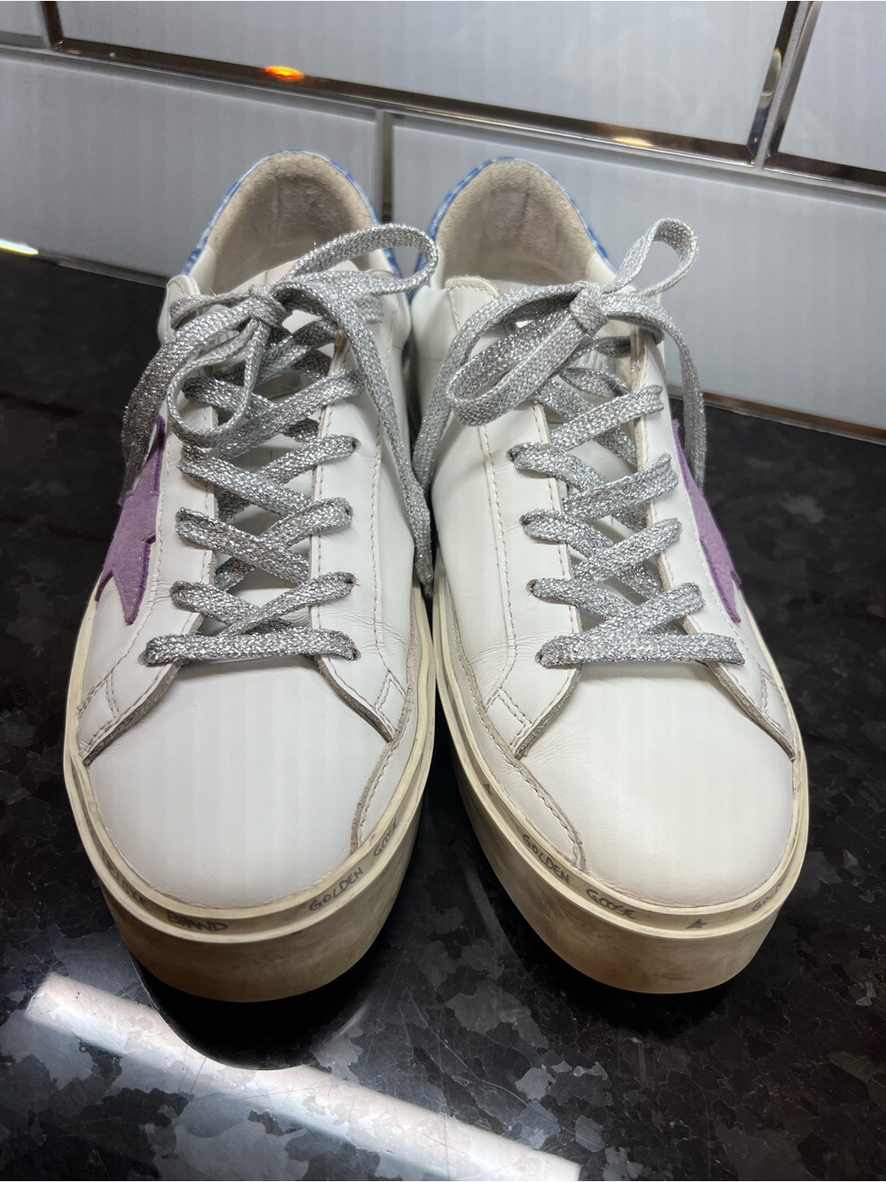 Authentic Golden Goose Hi Star Sneakers EU 38 / US 8 – Purple Star – Authenticat